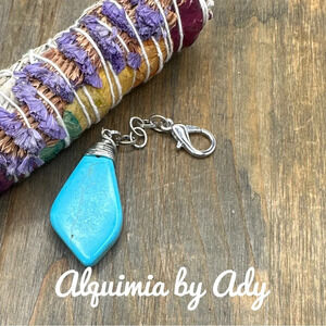 Sleeping beauty turquoise big card holder keychain/amulet/bag charms